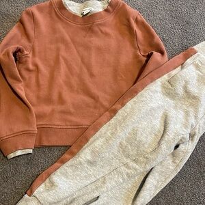 4T Splendid Kids Rust and Gray Sweatshirt and Joggers Set